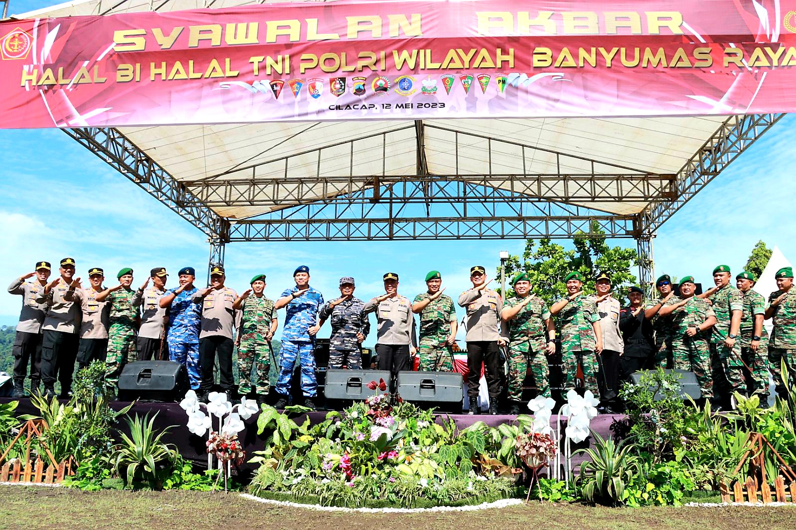 Wujudkan Sinergitas, TNI-Polri Banyumas Raya dan Pekalongan Gelar Syawalan Akbar Halal Bihalal