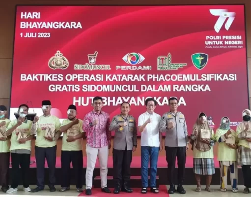 Polri Dan Sido Muncul Gelar Operasi Katarak Gratis Sambut Hari Bhayangkara