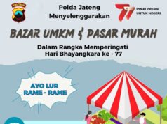 Pasar Murah, Pameran UMKM Dan Kirab Warnai HUT Bhayangkara Di Simpang Lima