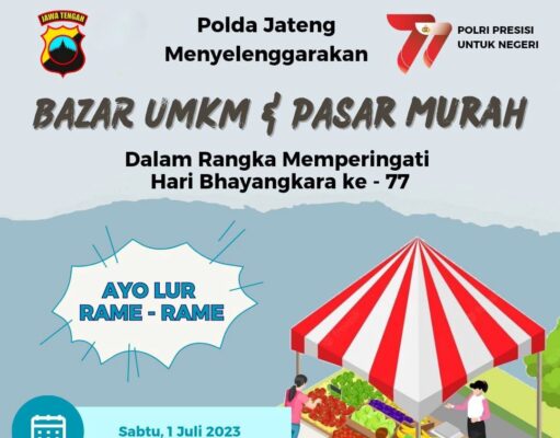 Pasar Murah, Pameran UMKM Dan Kirab Warnai HUT Bhayangkara Di Simpang Lima