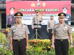 Upacara Kenaikan Pangkat Pengabdian, Kapolresta Mojokerto : Tidak Semua Anggota Bisa Mendapatkan