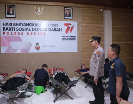Polres Kediri Gelar Bakti Kesehatan Peringati Hari Bhayangkara ke-77