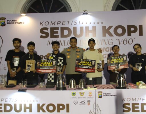 Polres Bondowoso Bangkitkan UMKM Gelar Kompetisi Seduh Kopi di Hari Bhayangkara ke 77