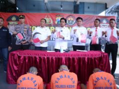 Polres Kediri Amankan Lima Oknum Pesilat Tersangka Kasus Pengeroyokan di Ngasem