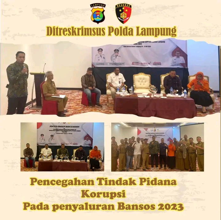Ditreskrimsus Polda Lampung Menjadi Narasumber di Kegiatan FGD Penyaluran Bantuan Sosial