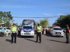 Ratusan Aparat Amankan Pemberangkatan Jamaah Haji Asal Kabupaten Pringsewu