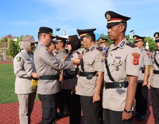 Kapolres Aceh Utara Pimpin Sertijab 2 Kabag Dan 5 Kapolsek