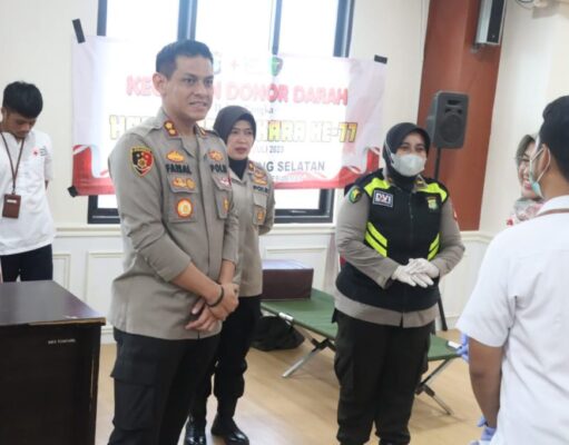Menyambut Hari Bhayangkara ke-77, Polres Tangsel Gelar Donor Darah