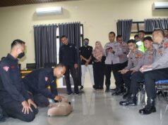 Puluhan Personel Polres Pringsewu Jalani Pelatihan Bantuan Hidup Dasar