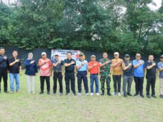 HUT Bhayangkara Ke 77, Dandim 0412 LU, Danlanud M. Bunyamin Bersama Forkopimda Laksanakan Olahraga Menembak.