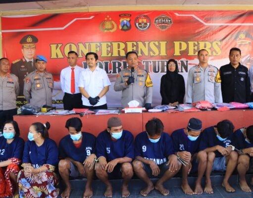 Polres Tuban Berhasil Amankan 9 Unit Motor dan 6 Pelaku Curanmor 25 TKP,