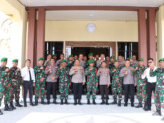 HUT Bhayangkara Ke-77, Kodim 0424 Tanggamus Beri Kejutan Ke Polres Pringsewu