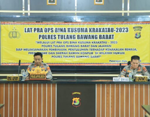 Jelang Ops Bina Kusuma Krakatau 2023, Polres Tulang Bawang Barat Gelar Lat Pra Ops.