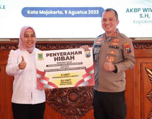 Kapolresta Mojokerto Terima hibah 37 Unit Kendaraan Dari Pemkot Mojokerto