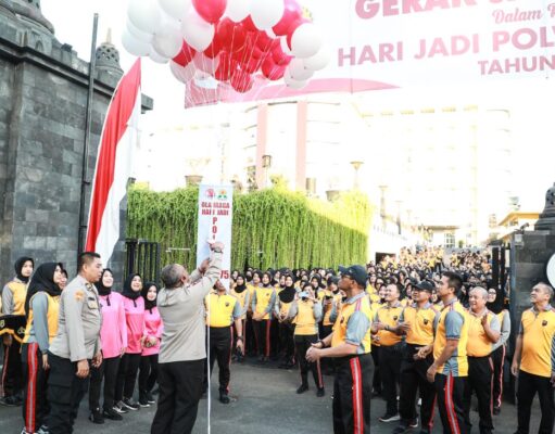 Semarak HUT Polwan Ke 75, Polda Jateng Gelar Olahraga Bersama