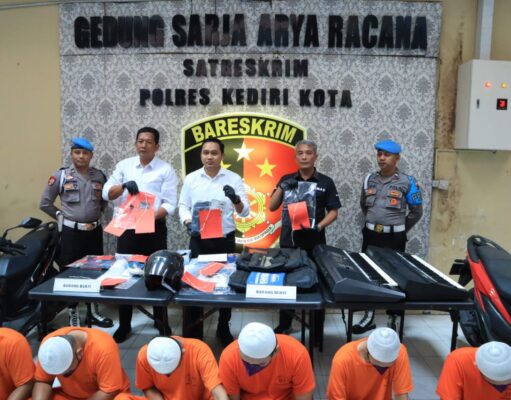 Periode Juli Polres Kediri Kota Berhasil Ungkap 6 Kasus, 10 Tersangka di Amankan