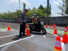 Permudah Pemohon SIM, Satlantas Polresta Mojokerto Ubah Lintasan Uji Praktik SIM