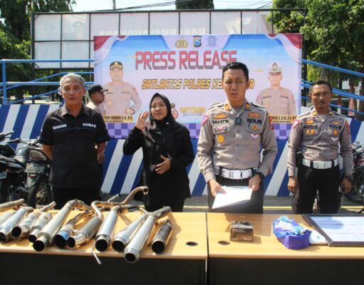 Polres Kediri Kota Amankan Puluhan Motor Knalpot Brong Diduga Untuk Balap Liar