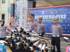 Ratusan Knalpot Brong Disita Polres Pekalongan Selama Operasi Patuh Candi 2023