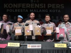 Polresta Malang Kota Kembali Berhasil Gagalkan Peredaran Narkoba Lima Tersangka Diamankan