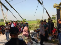 Anggota Pagar Nusa Nataan Lamongan Sukarela Bongkar Tugu, Kapolres Lamongan Beri Apresiasi