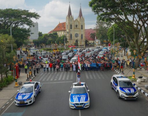 Pupuk Jiwa Nasionalisme, Polresta Malang Kota Ajak Pengendara Peringati Detik – detik Proklamasi Kemerdekaan RI