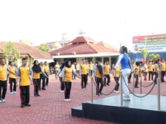 Giat Jumat Sehat Anggota Polres Jepara Dengan Olah Raga Senam