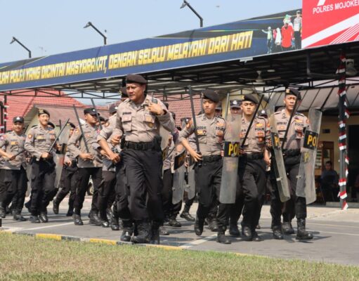 Persiapkan Personel Jelang Pemilu 2024, Polresta Mojokerto Gelar Gladi Sispamkota