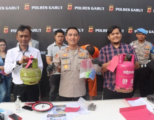 Sat Reskrim Polres Garut Berhasil Amankan Pria Pengoplos Gas Di Garut