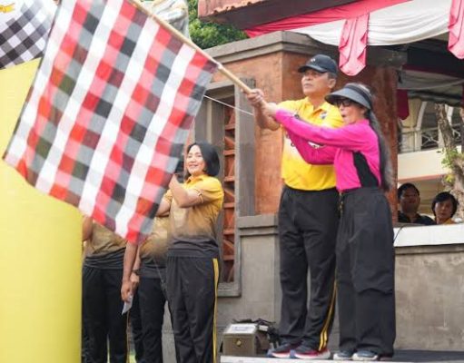 Jelang HUT Polwan Ke 75 Polda Bali Gelar Olah Raga Bersama