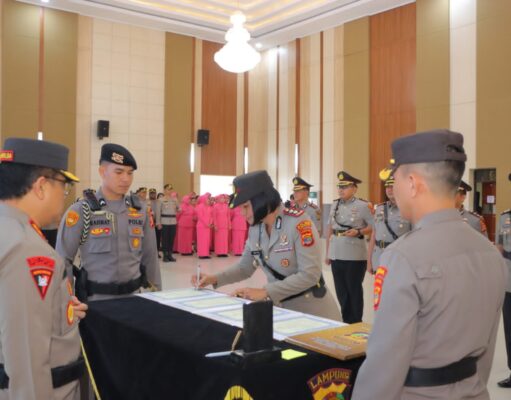 Polda Lampung Laksanakan Serah Terima Jabatan Kapolres Jajaran