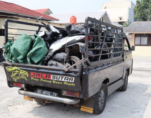 Polres Pringsewu Menggagalkan Pengangkutan 6 Sepeda Motor Diduga Hasil Kejahatan