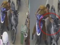 Aksi Oknum PNS berseragam Nekat Curi Hp Di Dashoard Motor Terekam CCTV