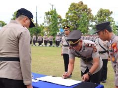 Kapolres Seluma Polda Bengkulu Gelar Upacara Sertijab Anggotanya