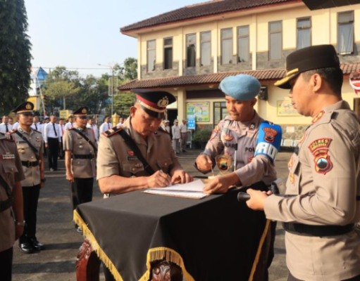 Upacara Sertijab Dalam Rangka Purna Tugas Perwira Digelar Polres Purbalingga