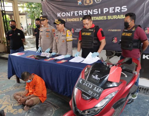 Polisi Berhasil Ungkap Curanmor di Surabaya, Tersangka Seorang Tukang Tambal Ban Diamankan