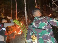 Gercep, Polisi Bersama TNI dan Relawan Padamkan Kebakaran Lahan di Karangsuko Trenggalek