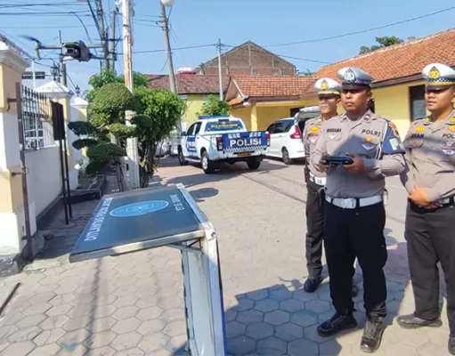 Ditlantas Polda Jateng Gelar Ops Candi Dengan Drone ETLE Di Sragen