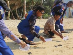 Balai Taman Nasional Karimunjawa Ajak Ditpolairud Polda Jateng Lepas Ratusan Penyu