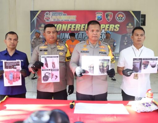 Polresta Sidoarjo Berhasil Mengamankan Terduga Pelaku Utama LPG Oplosan di Anggaswangi