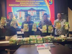 Polda Lampung Berhasil Gagalkan 30 Kg Penyelundupan Narkotika Jenis Shabu Saat Melintasi Bakauheni