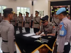 Jajaran Perwira Polres Pasuruan Melakukan Sertijab Salah Satunya Anak Mantan Kapolri Badrodin Haiti