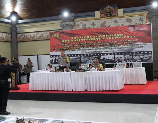 Kakorlantas Polri Bersama Kapolda Bali Laksanakan Tactical Floor Game (TFG) dalam KTT Archipelagic and Island State Forum