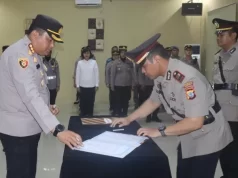 Polresta Manado Gelar Upacara Sertijab Kasat Intelkam Dan Kapolsek Wenang