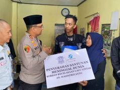 Kepedulian Kapolres Lumajang Dan Jasa Raharja Berikan Santunan Kepada Keluaga Korban