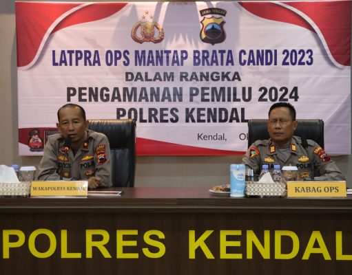 Dalam Rangka Pengamanan Pemilu 2024, Polres Kendal Gelar Latpra OPS Mantab Brata Candi 2023