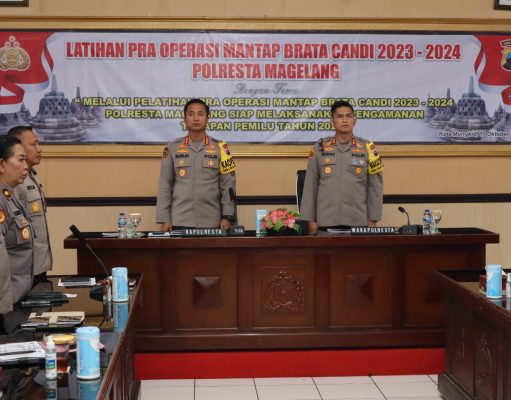 Polresta Magelang Gelar Latihan Pra Operasi Kepolisian Terpusat “Mantap Brata Candi 2023-2024”