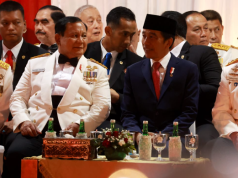 Presiden Jokowi Pimpin Upacara Parade Senja di Kementerian Pertahanan