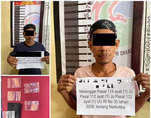 Polres Dharmasraya Ringkus Dua Tersangka Narkotika, Satunya DPO