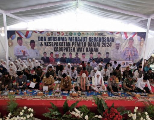 Polres Way Kanan Gelar Doa Bersama Merajut Kebangsaan dan Kesepakatan Pemilu Damai 2024